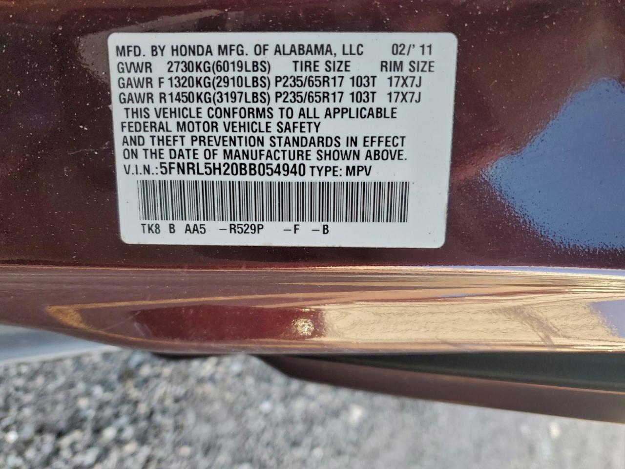 2011 HONDA ODYSSEY