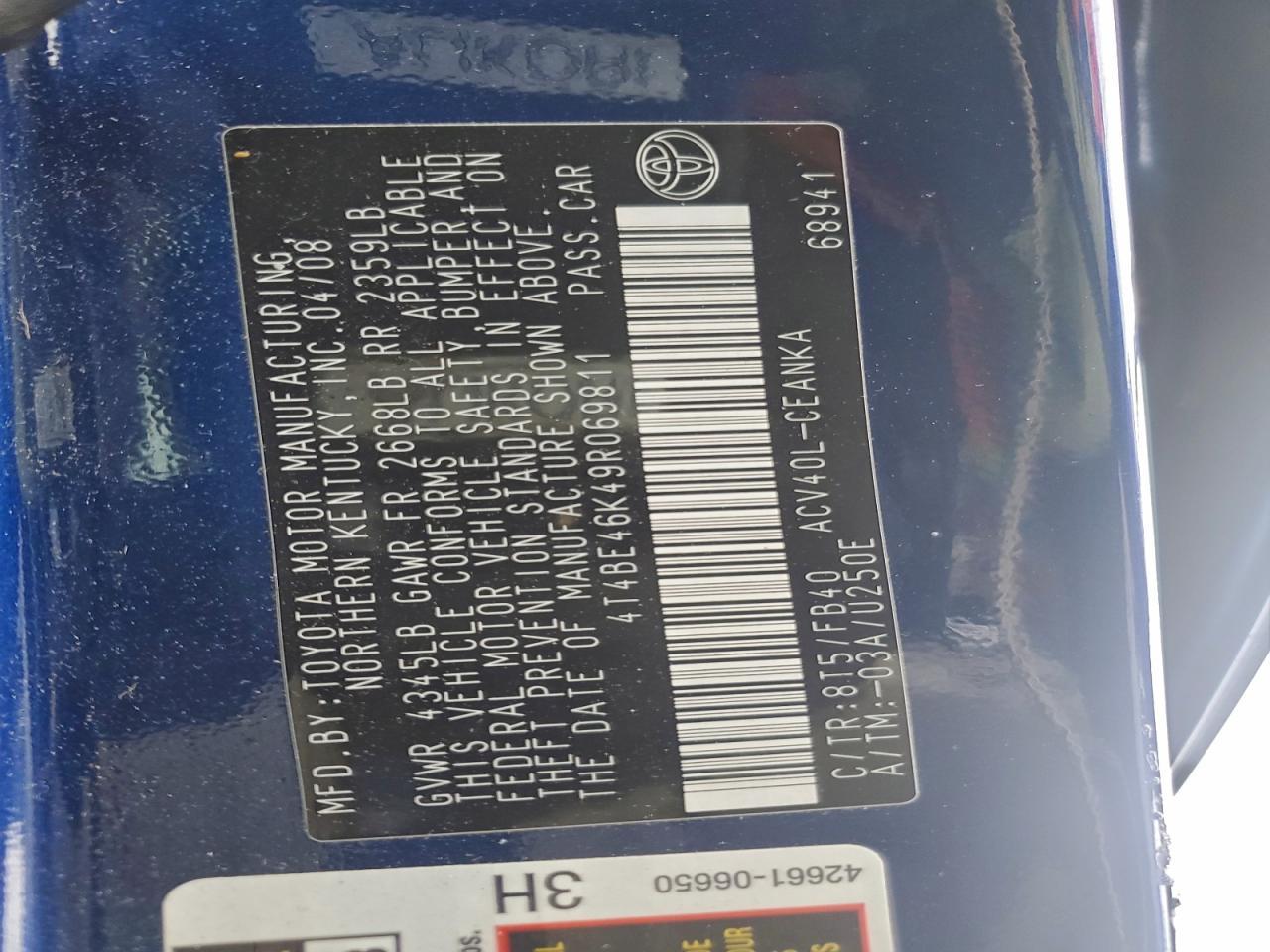 2009 TOYOTA CAMRY