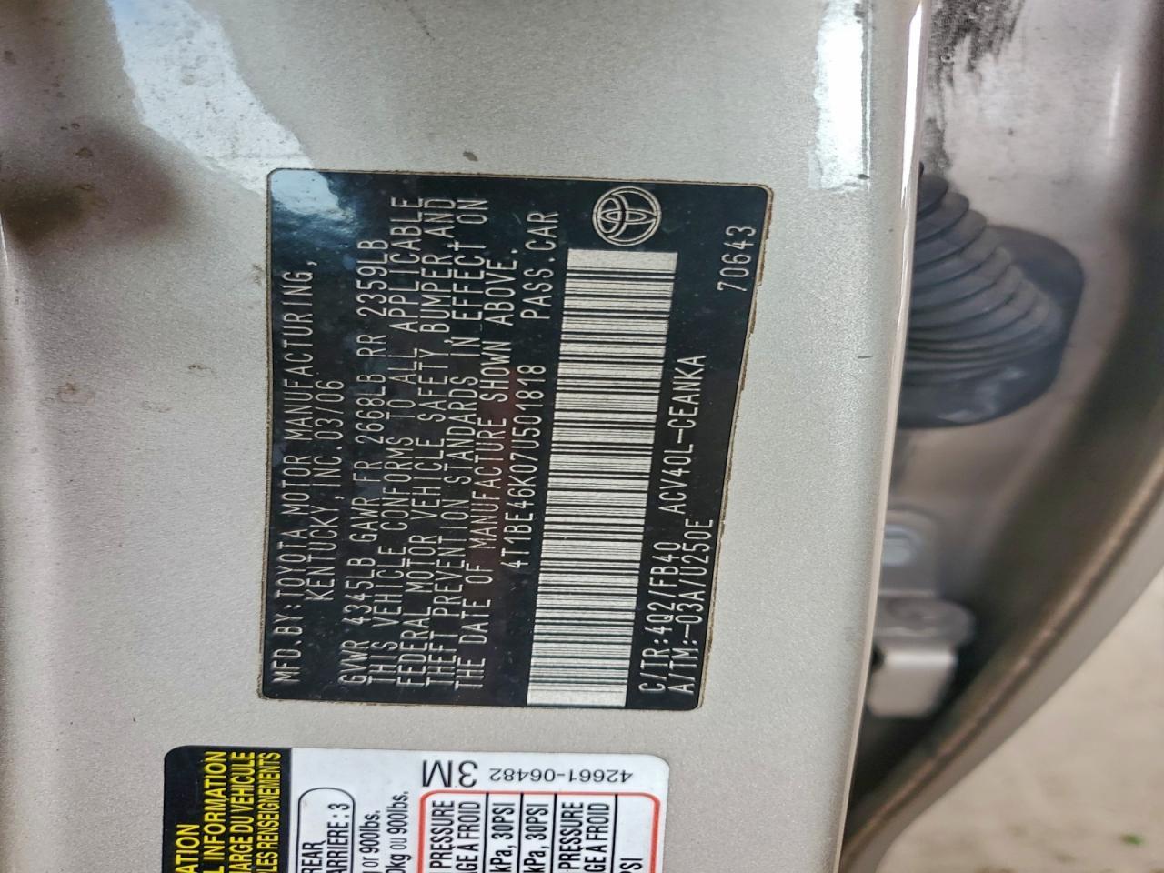 2007 TOYOTA CAMRY