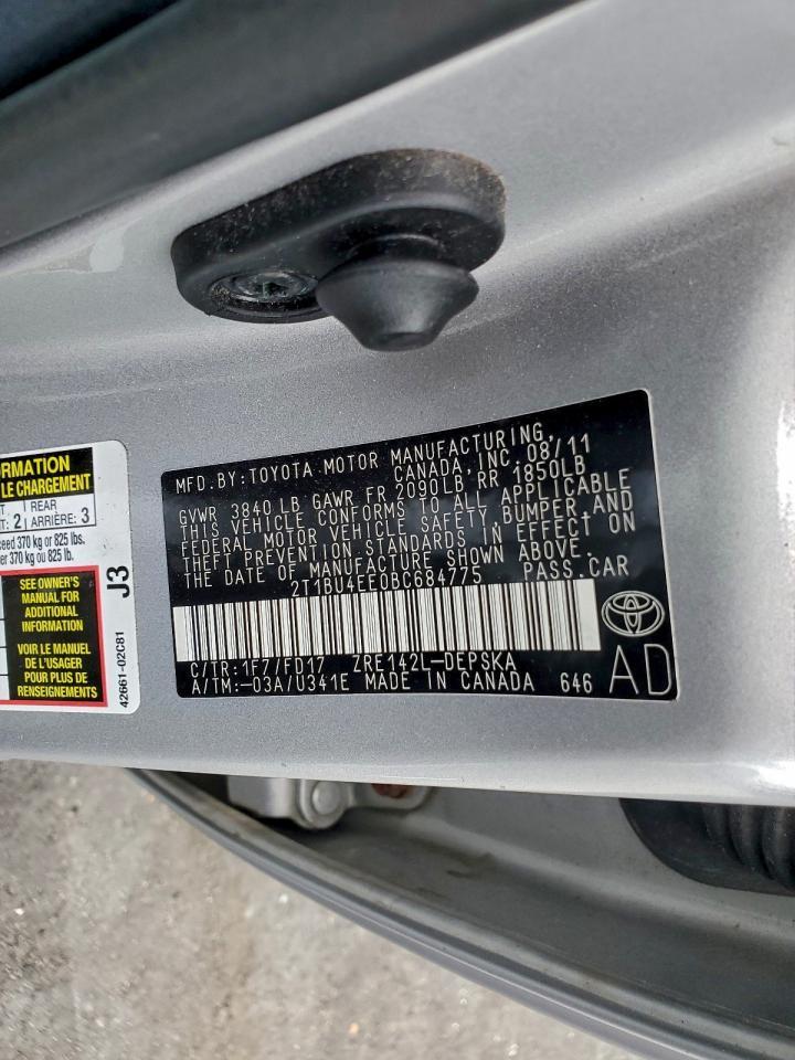 2011 TOYOTA COROLLA
