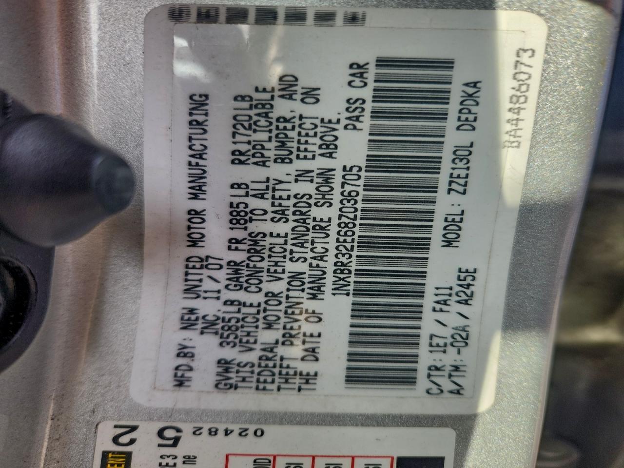 2008 TOYOTA COROLLA