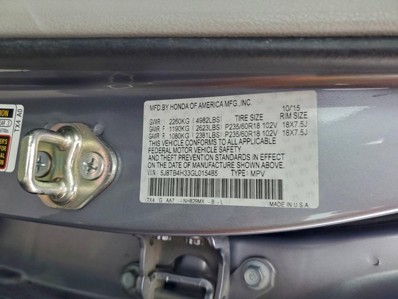 2016 ACURA RDX