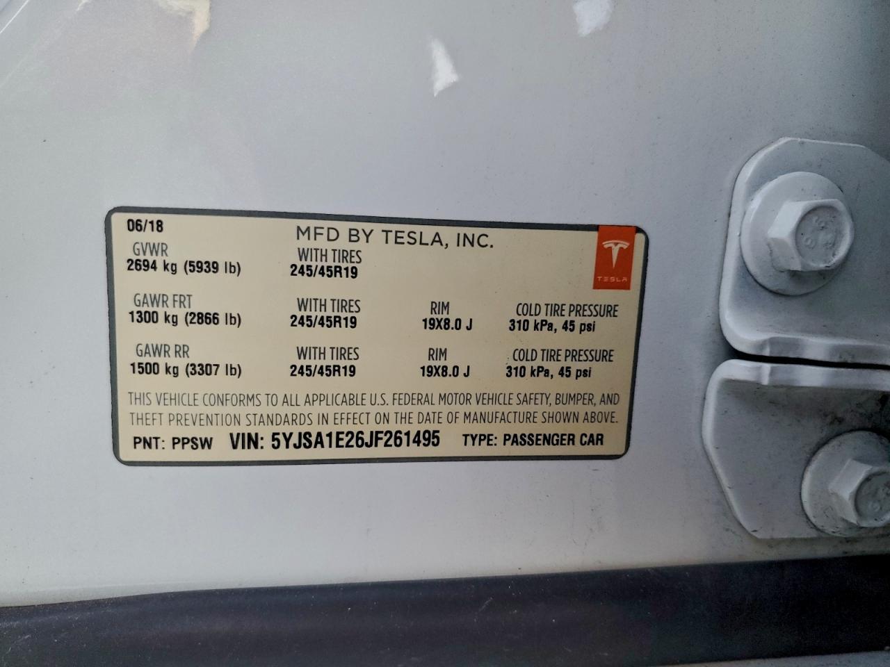 2018 TESLA MODEL S