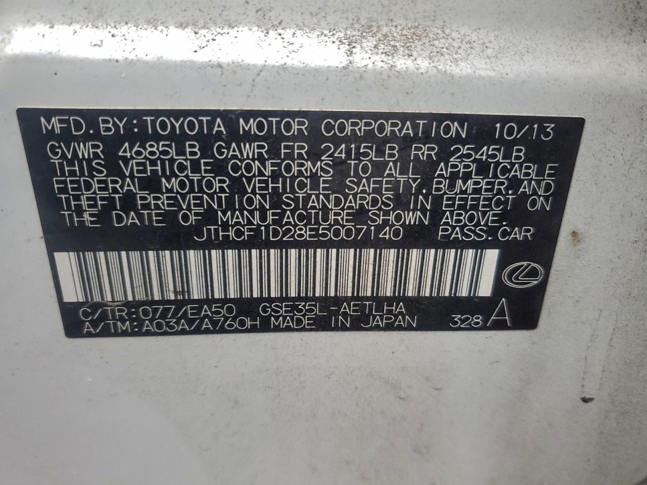 2014 LEXUS IS 250