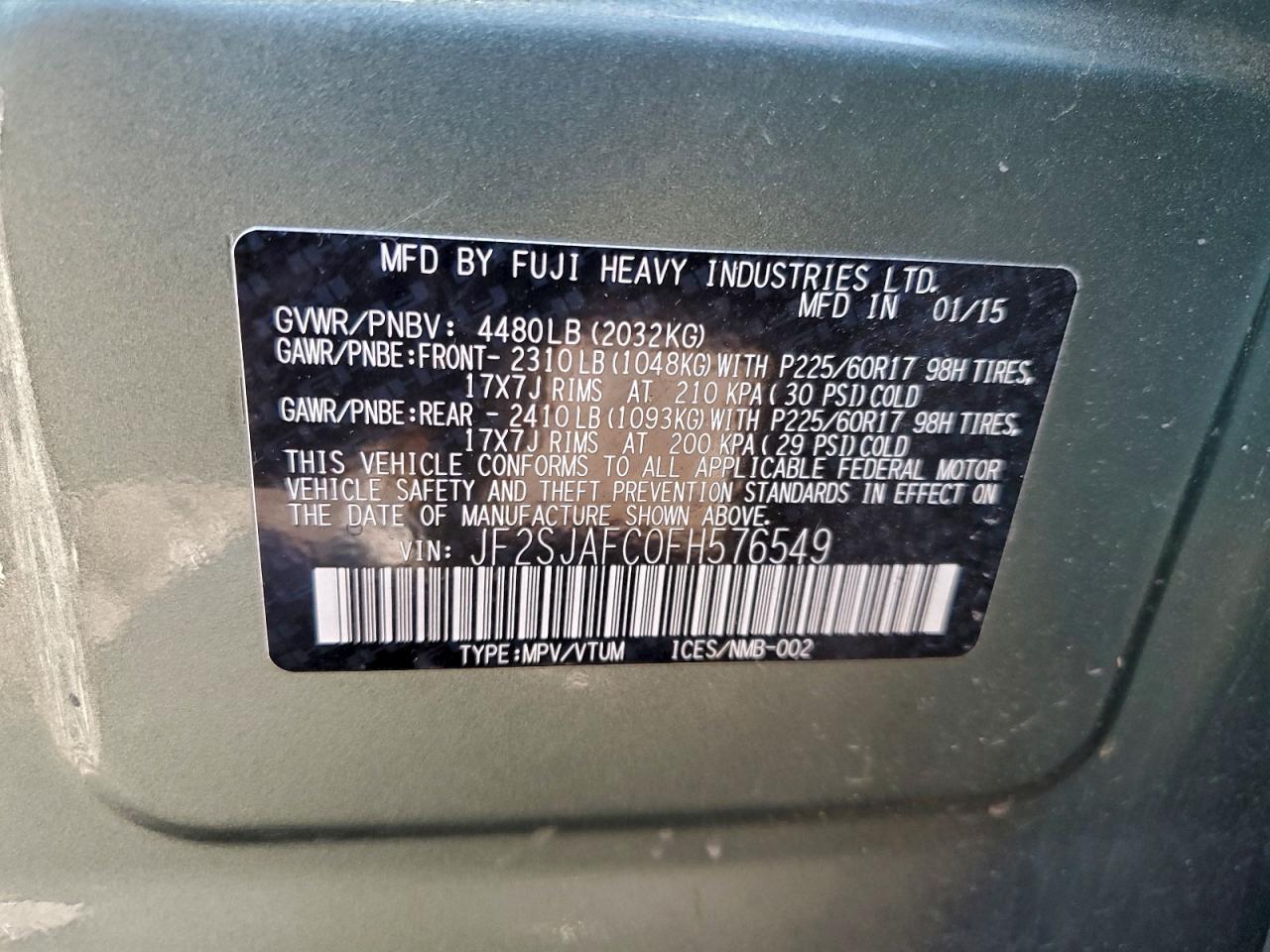 2015 SUBARU FORESTER