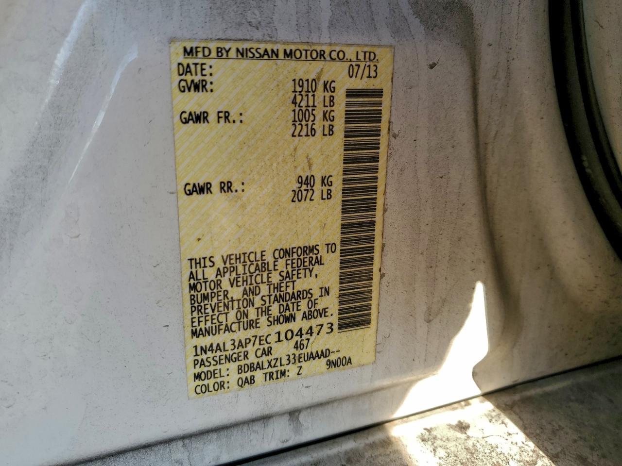 2014 NISSAN ALTIMA