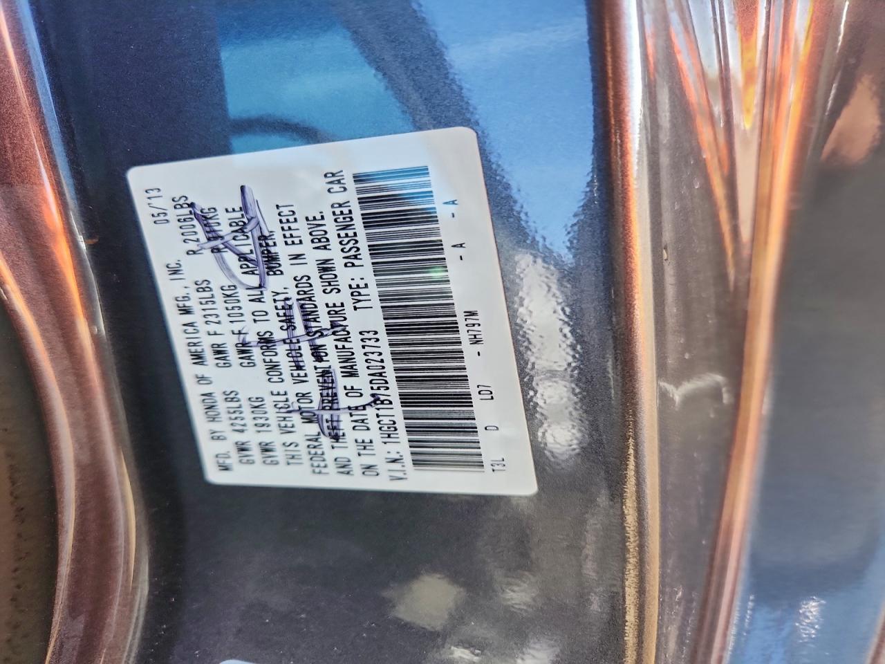 2013 HONDA ACCORD