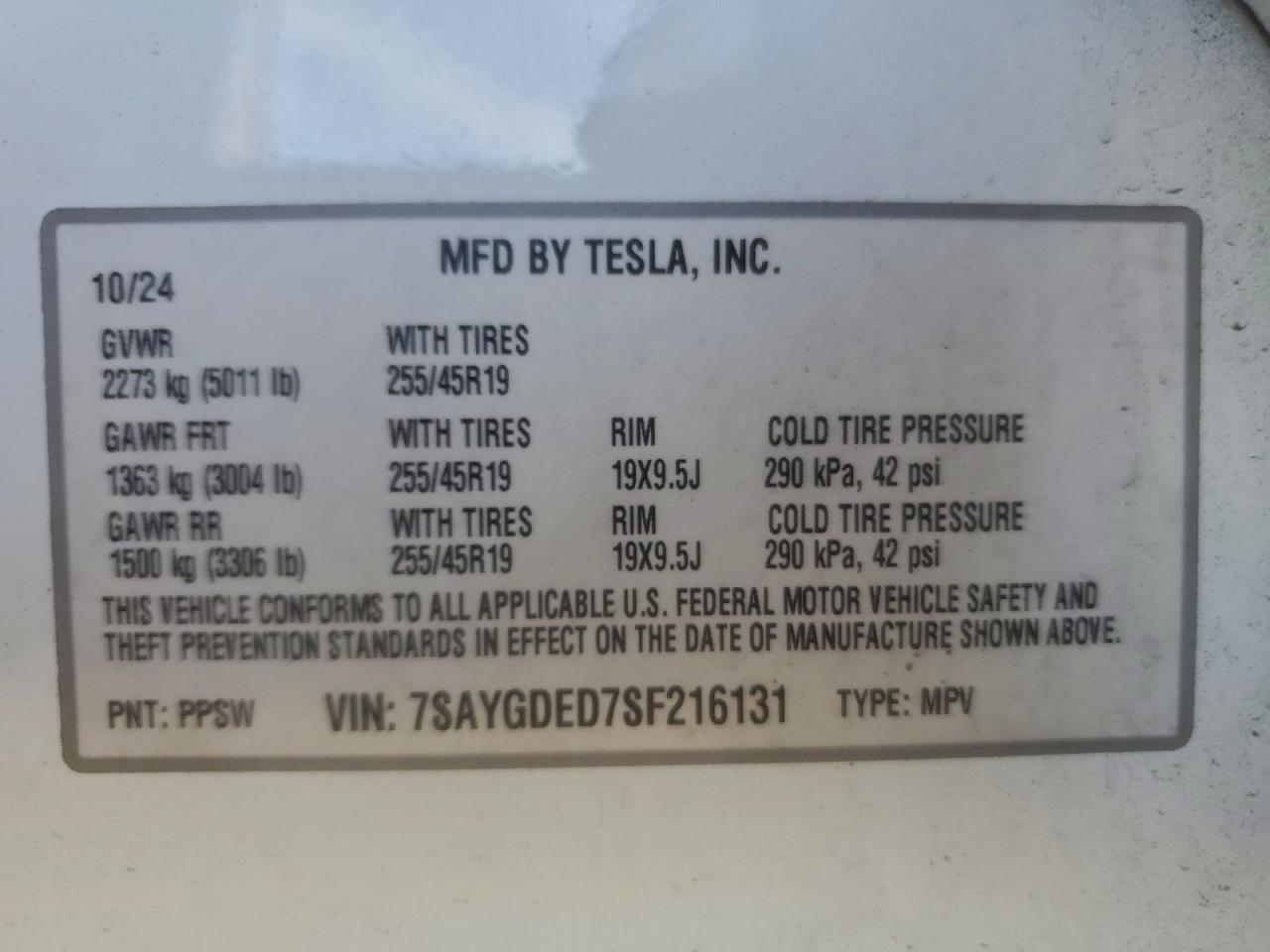 2025 TESLA MODEL Y