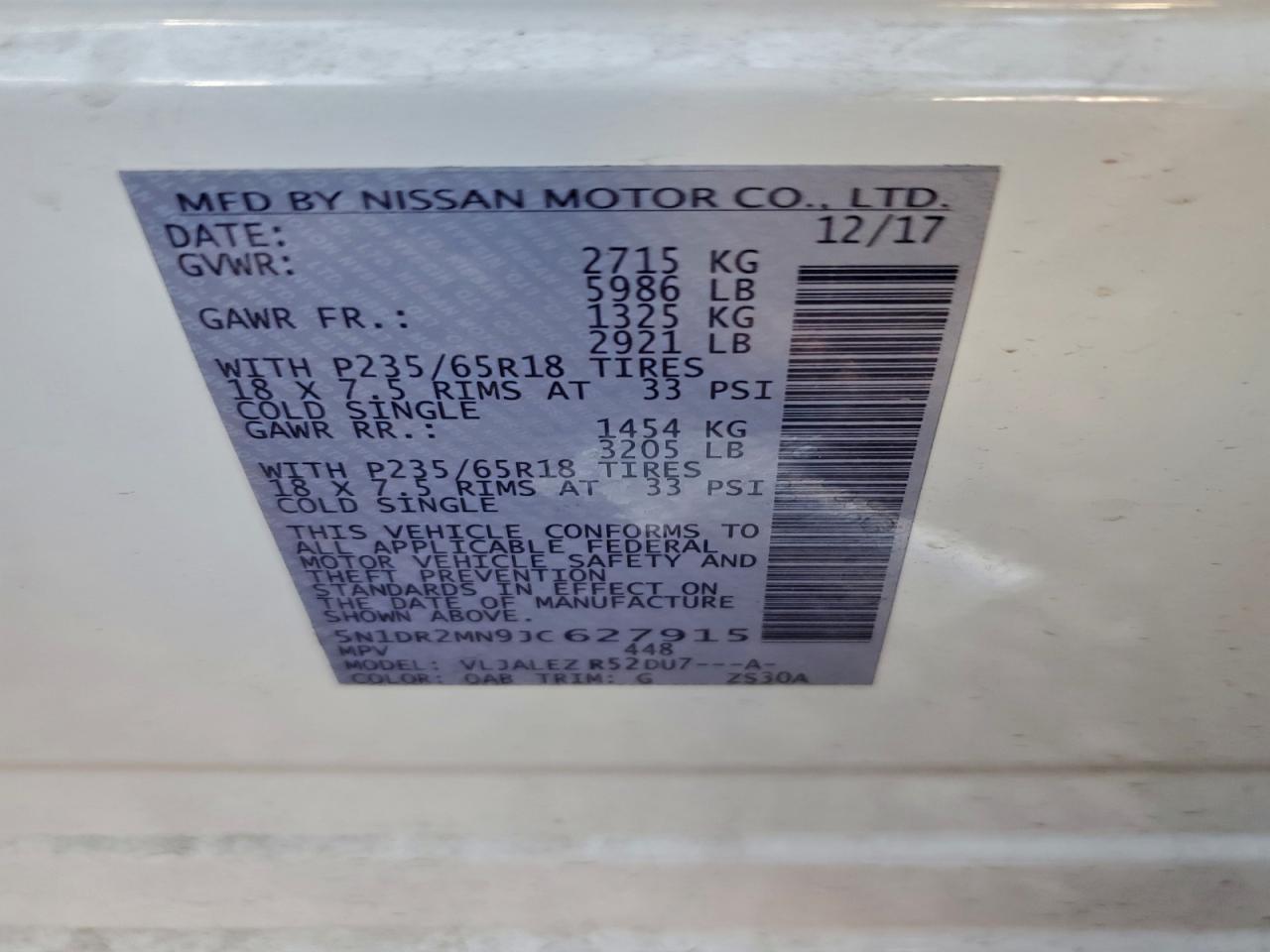 2018 NISSAN PATHFINDER
