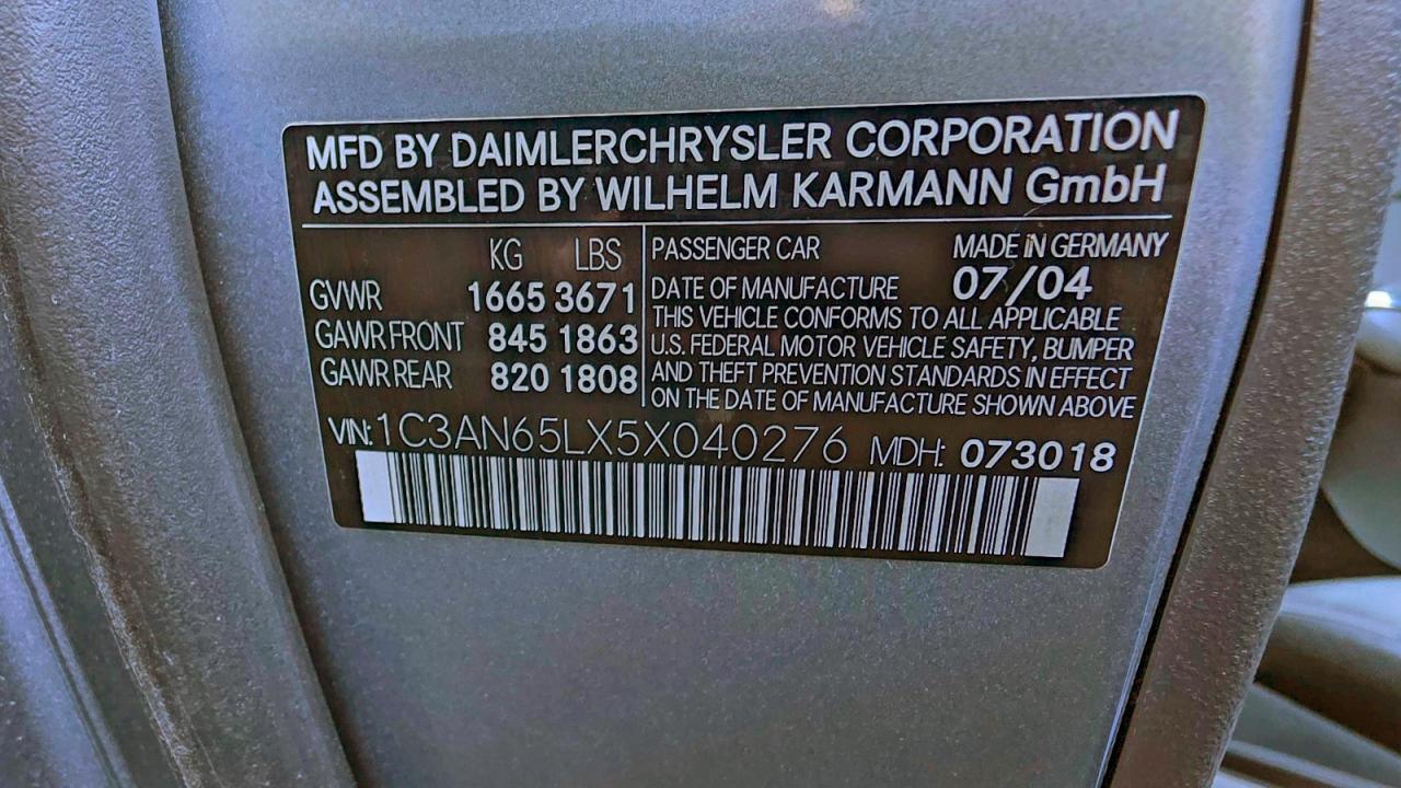 2005 CHRYSLER Crossfire