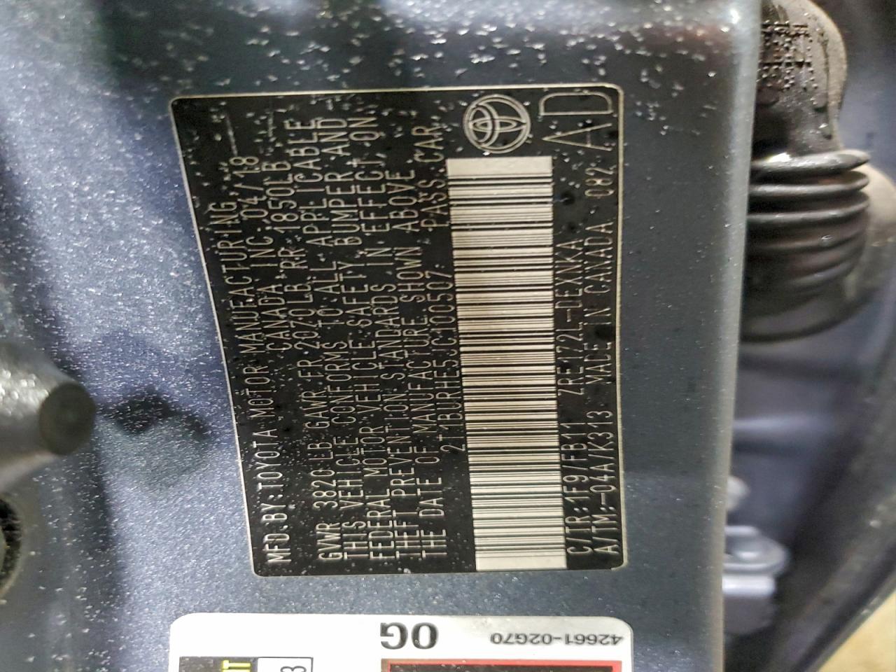2018 TOYOTA COROLLA
