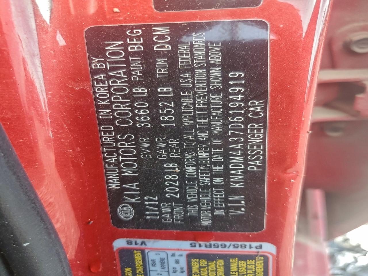 2013 KIA RIO