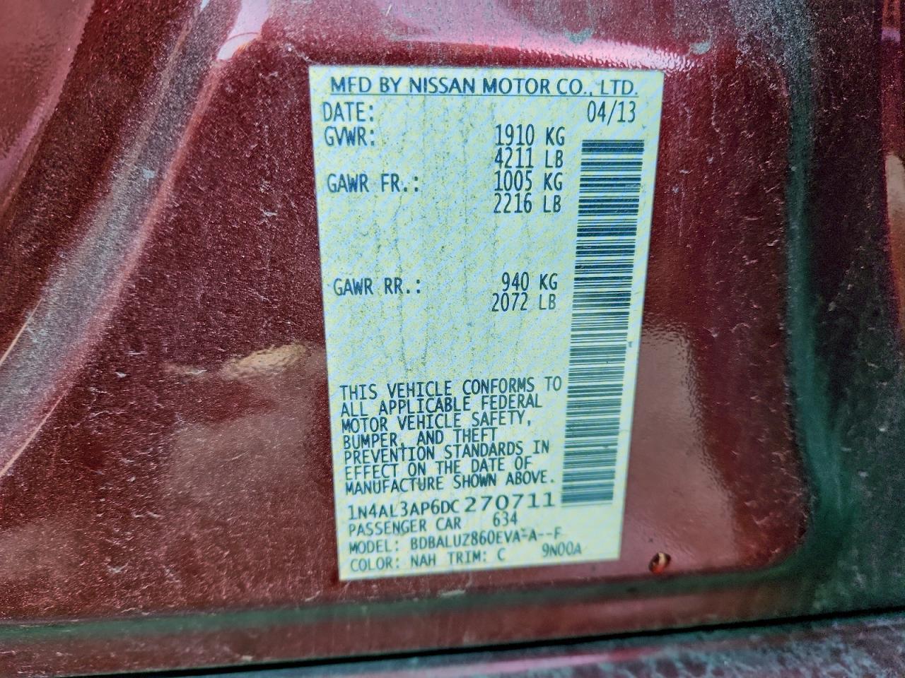 2013 NISSAN ALTIMA