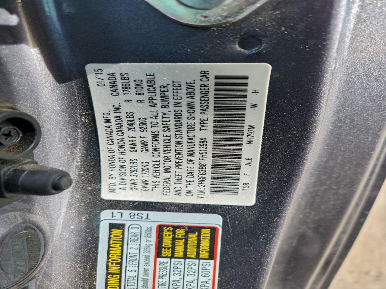 2015 HONDA CIVIC