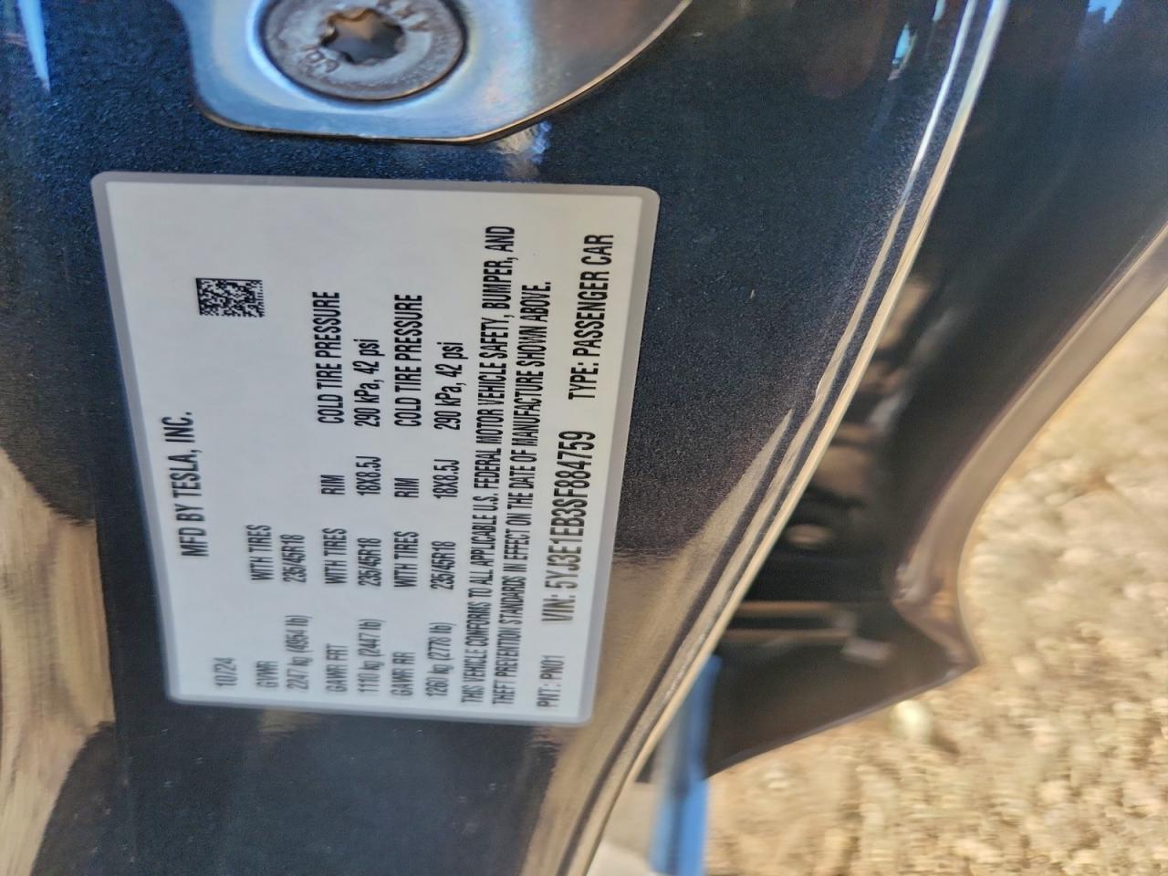 2025 TESLA MODEL 3