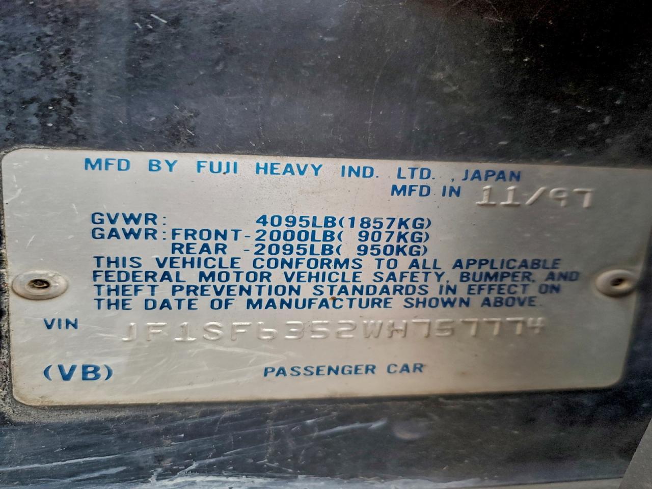 1998 SUBARU FORESTER