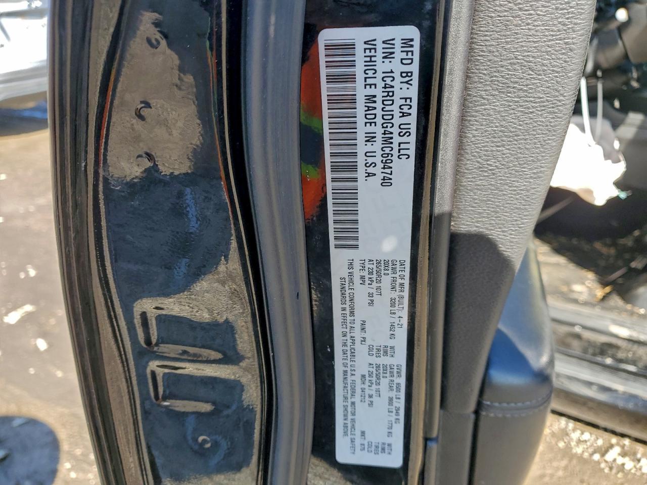 2021 DODGE DURANGO