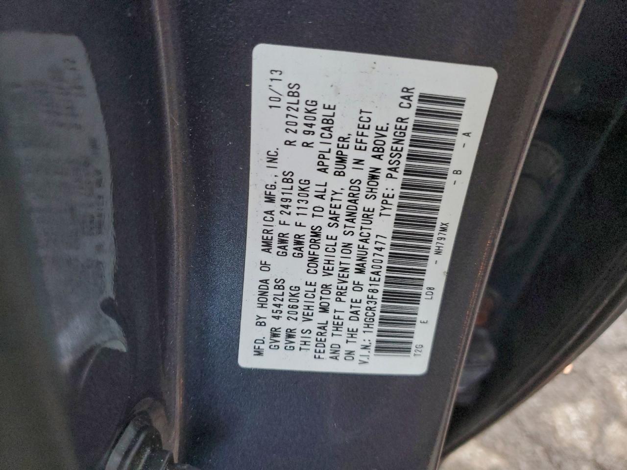 2014 HONDA ACCORD