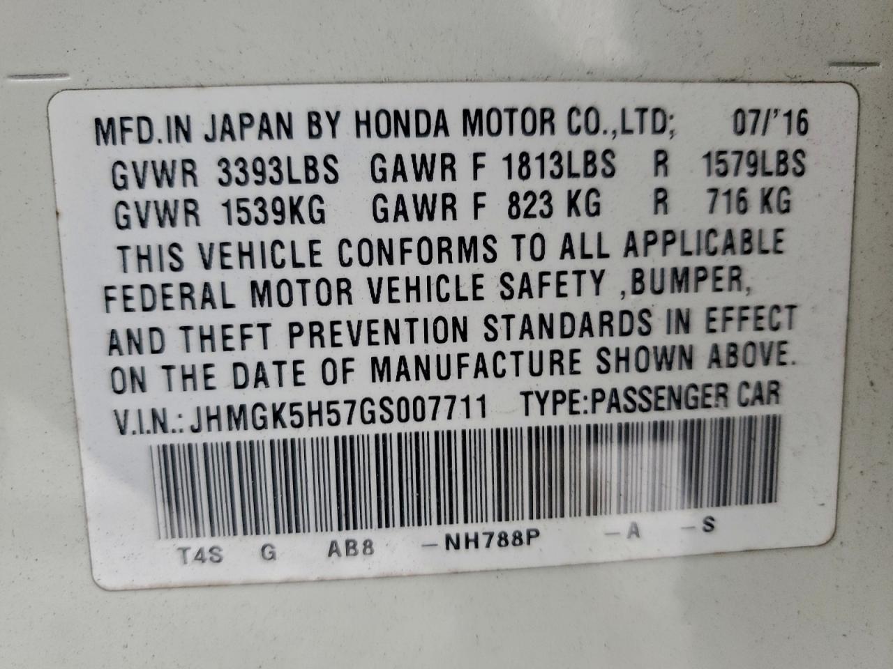 2016 HONDA FIT