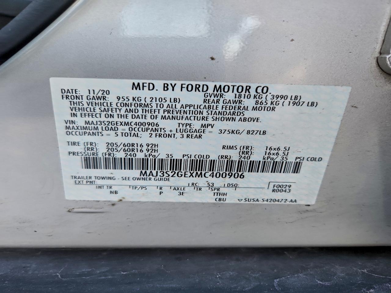 2021 FORD EcoSport
