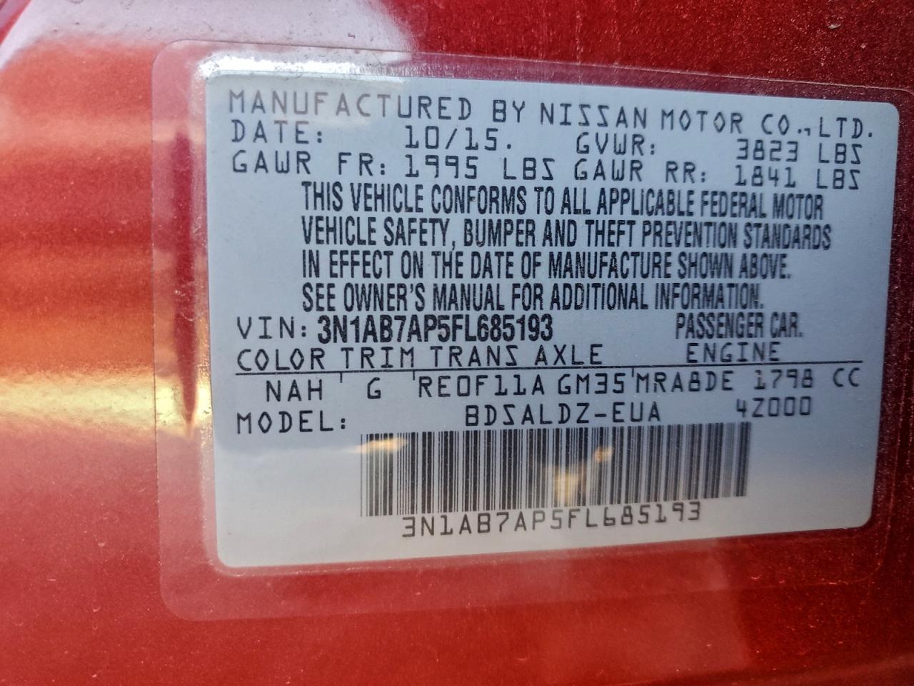 2015 NISSAN SENTRA