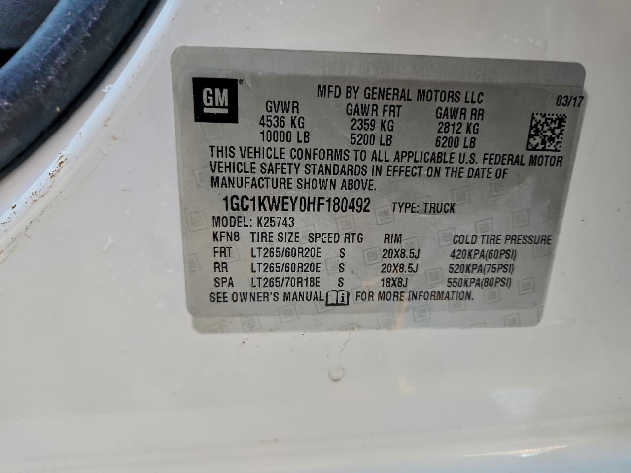 2017 CHEVROLET Silverado 2500