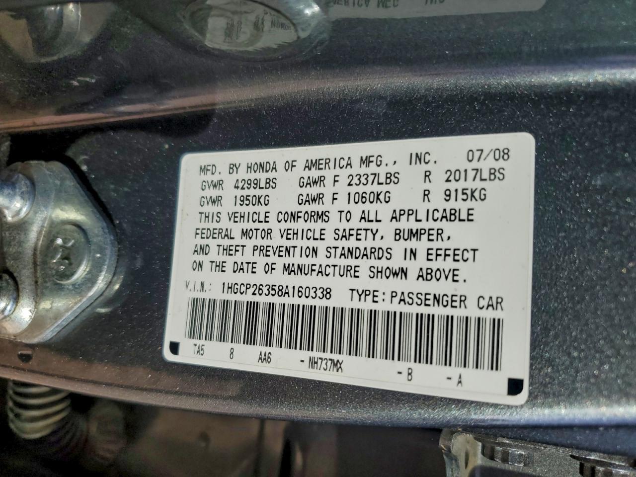2008 HONDA ACCORD