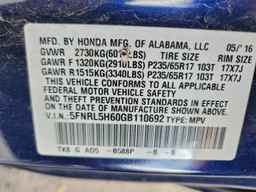 2016 HONDA ODYSSEY