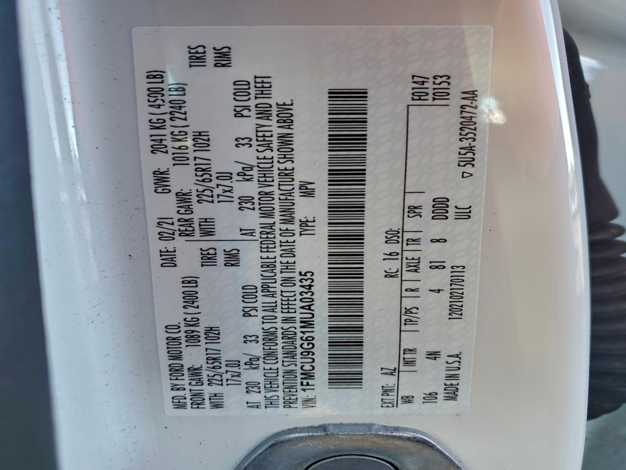 2021 FORD ESCAPE