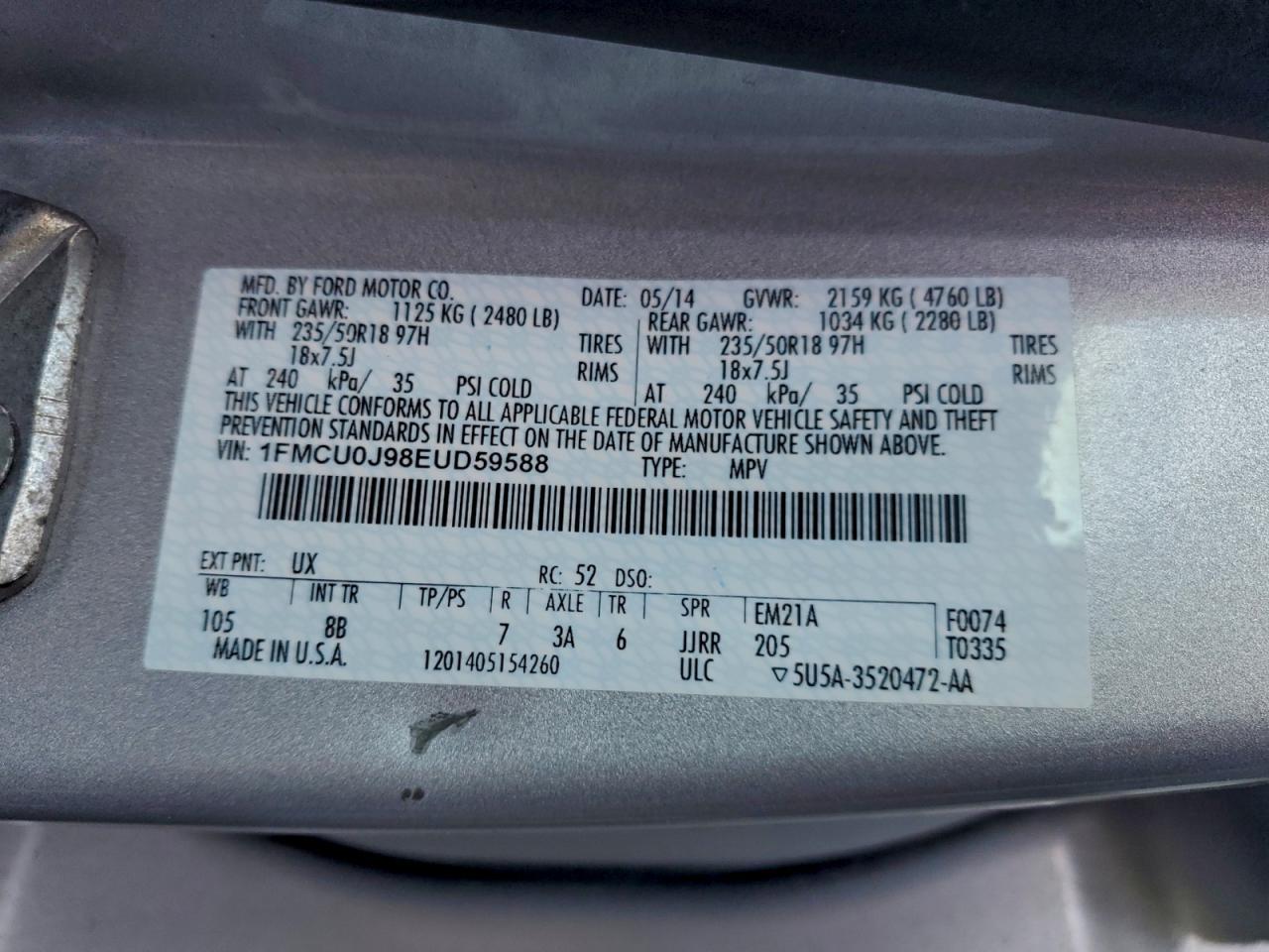 2014 FORD ESCAPE