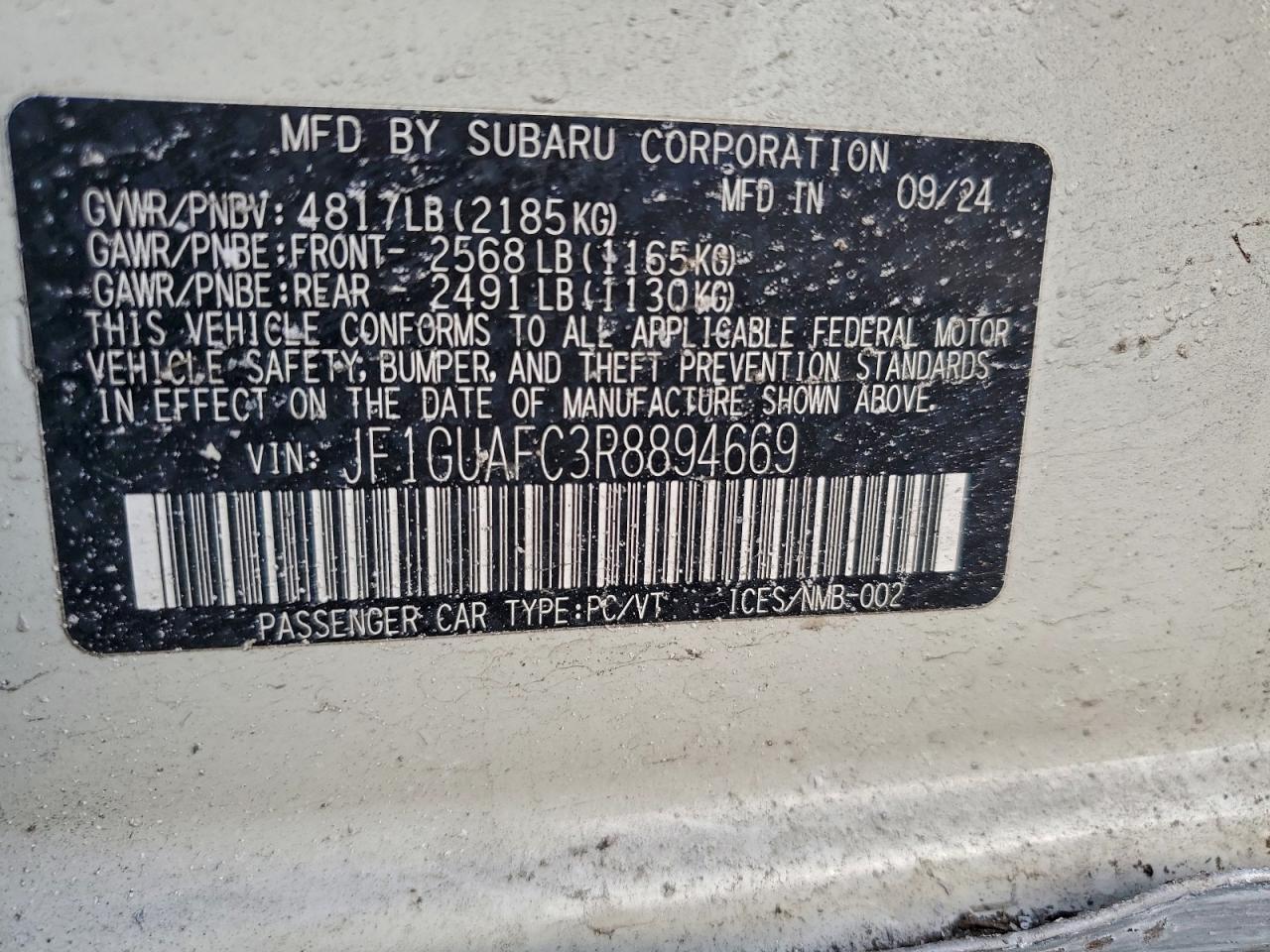 2024 SUBARU IMPREZA
