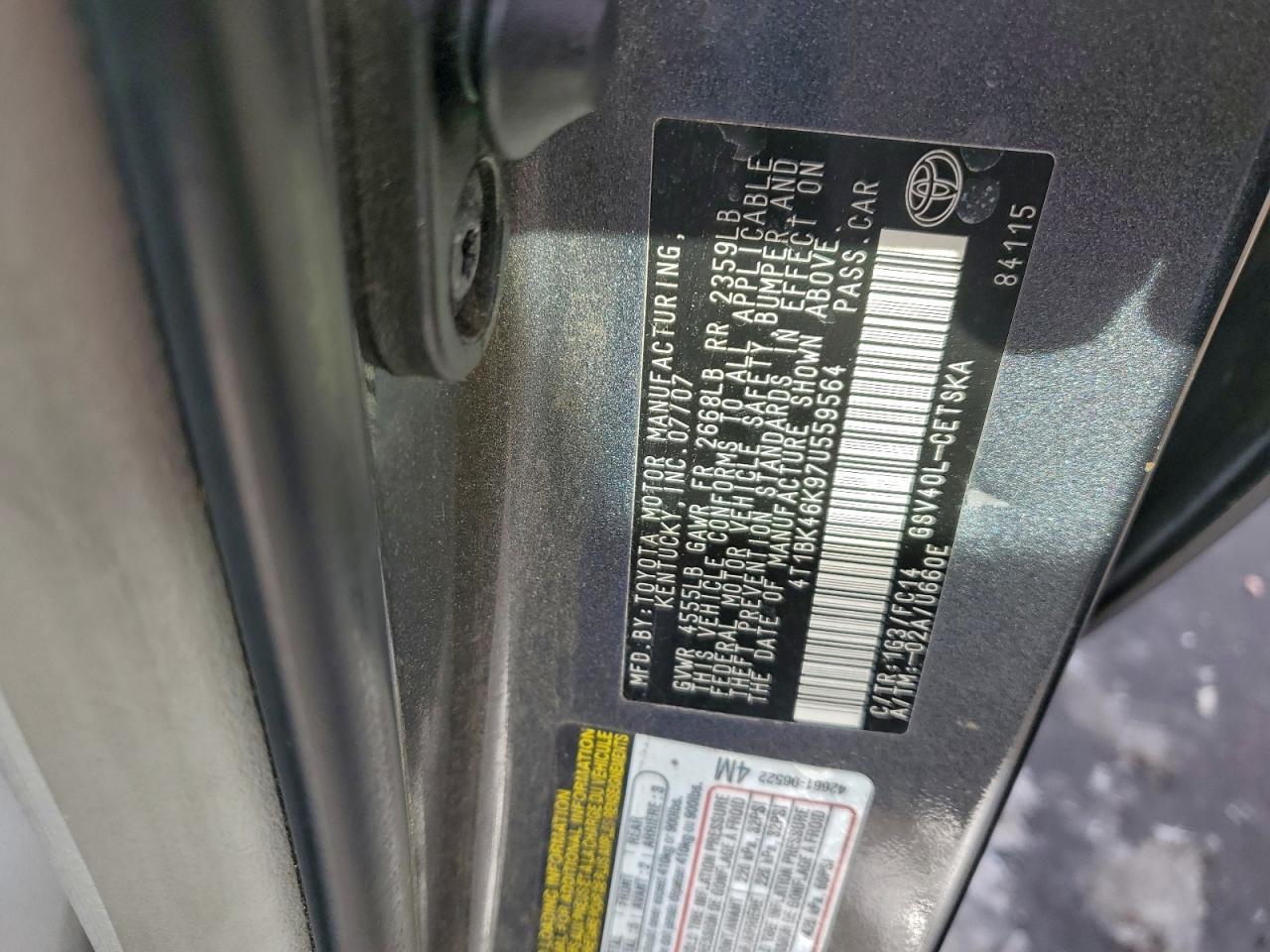 2007 TOYOTA CAMRY