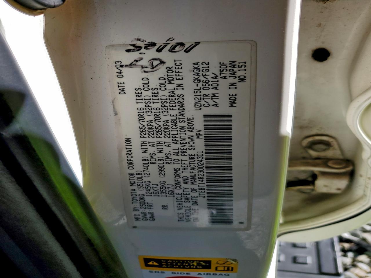 2003 TOYOTA 4Runner