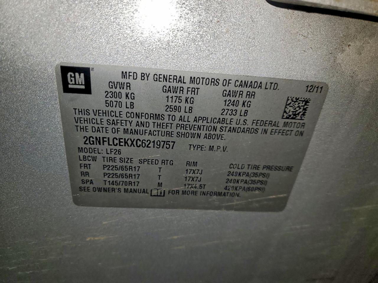 2012 CHEVROLET EQUINOX