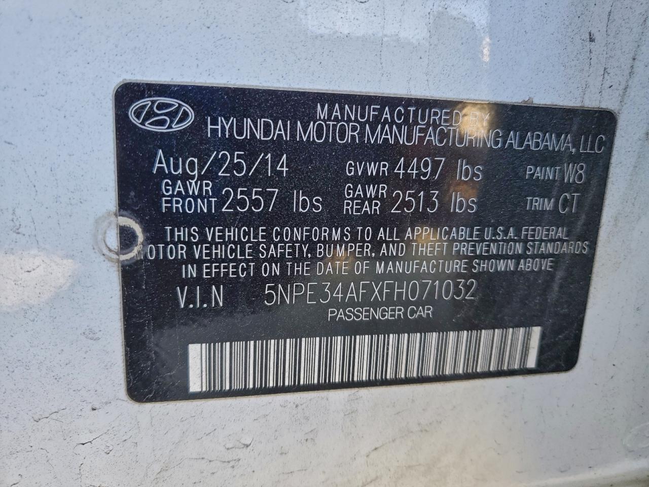 2015 HYUNDAI SONATA