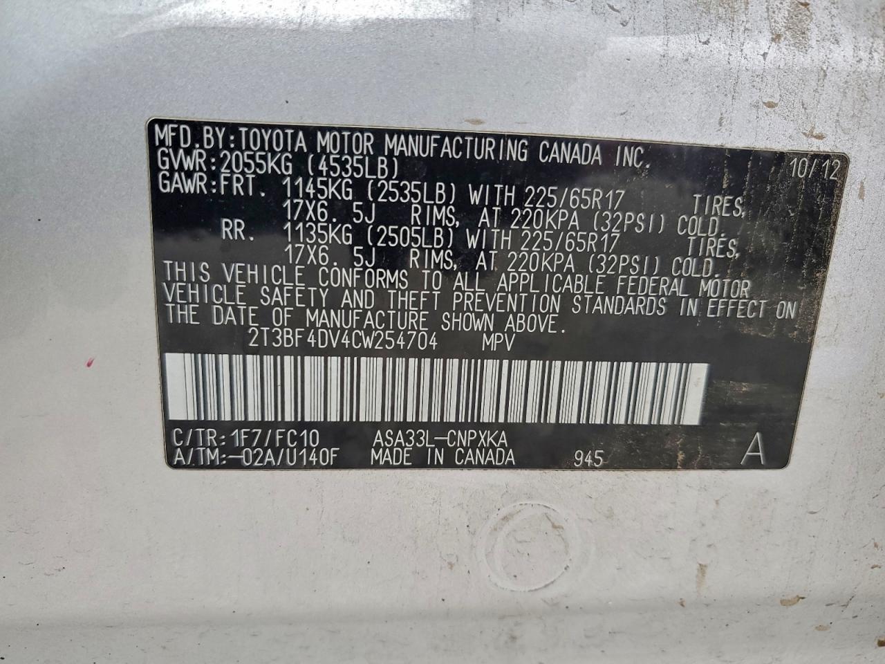 2012 TOYOTA RAV4