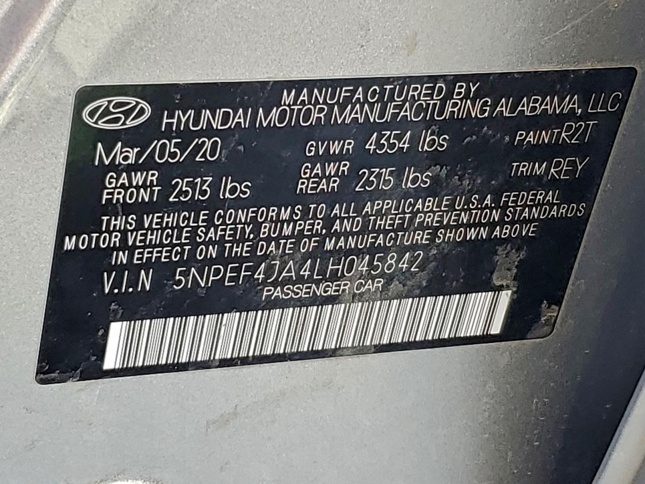 2020 HYUNDAI SONATA