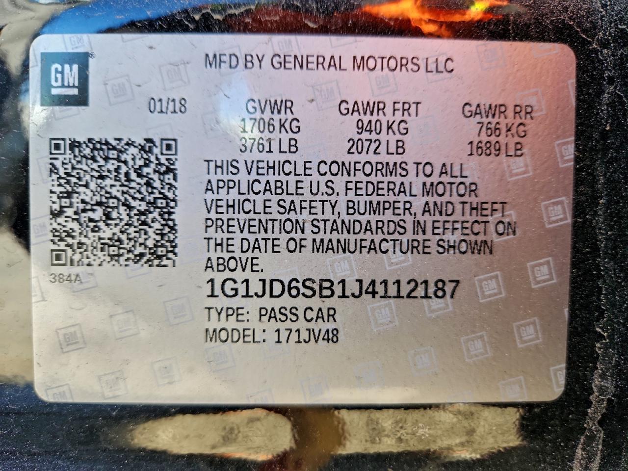 2018 CHEVROLET SONIC