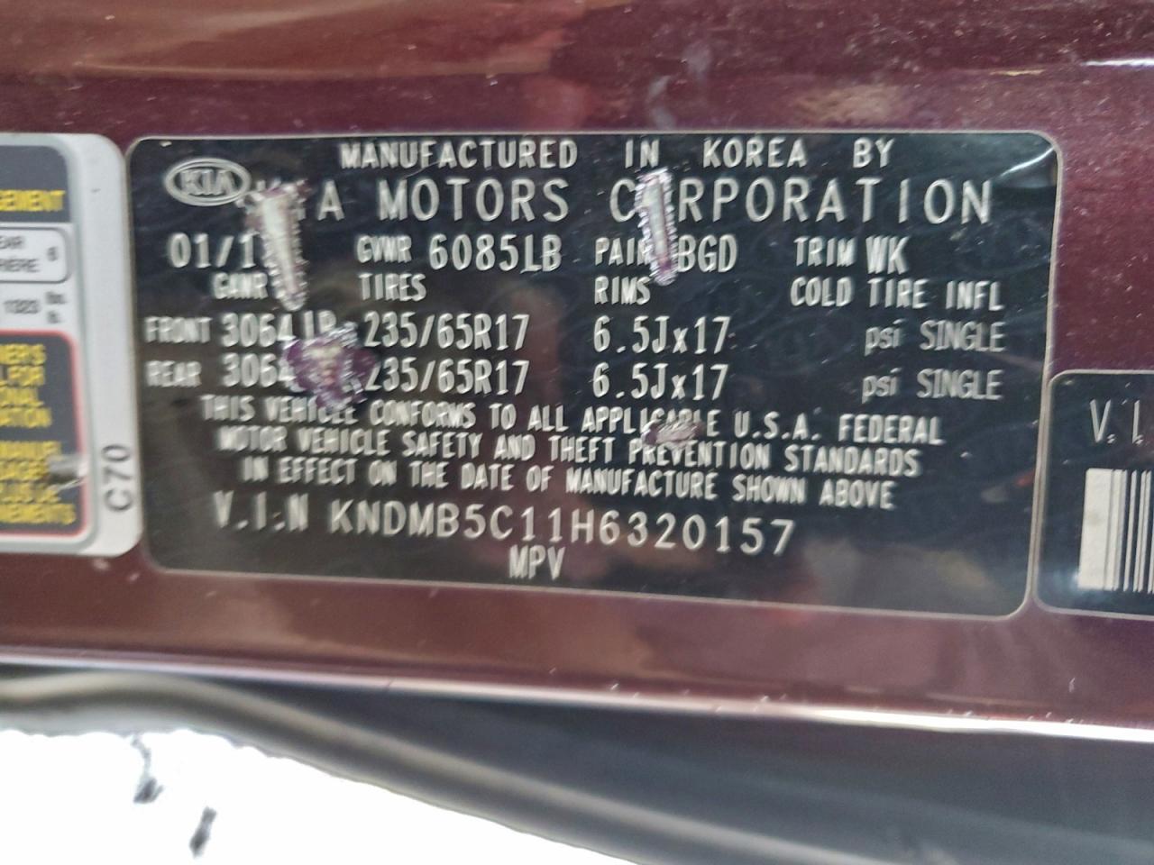 2017 KIA SEDONA
