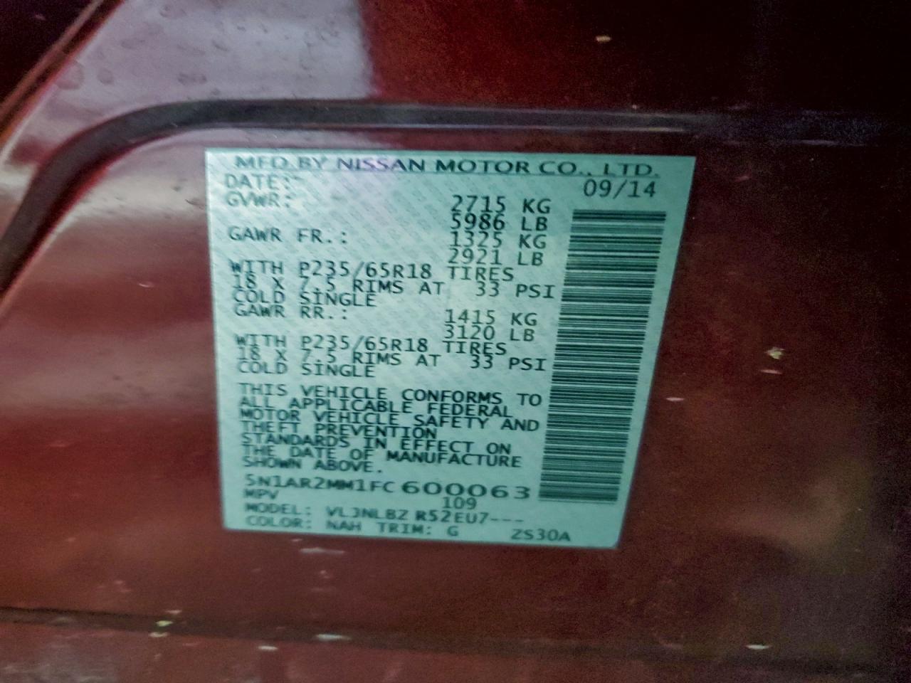 2015 NISSAN PATHFINDER