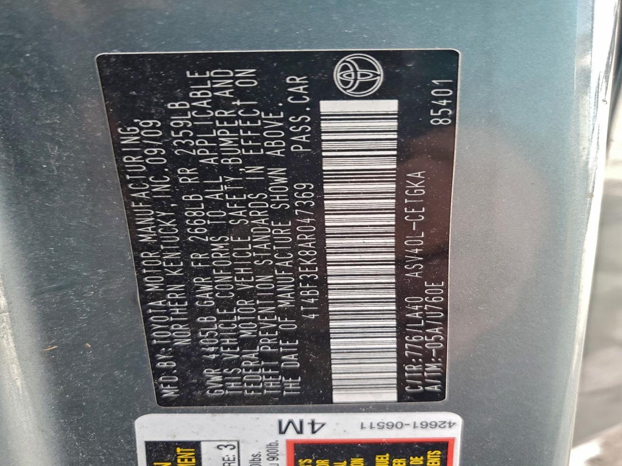 2010 TOYOTA CAMRY