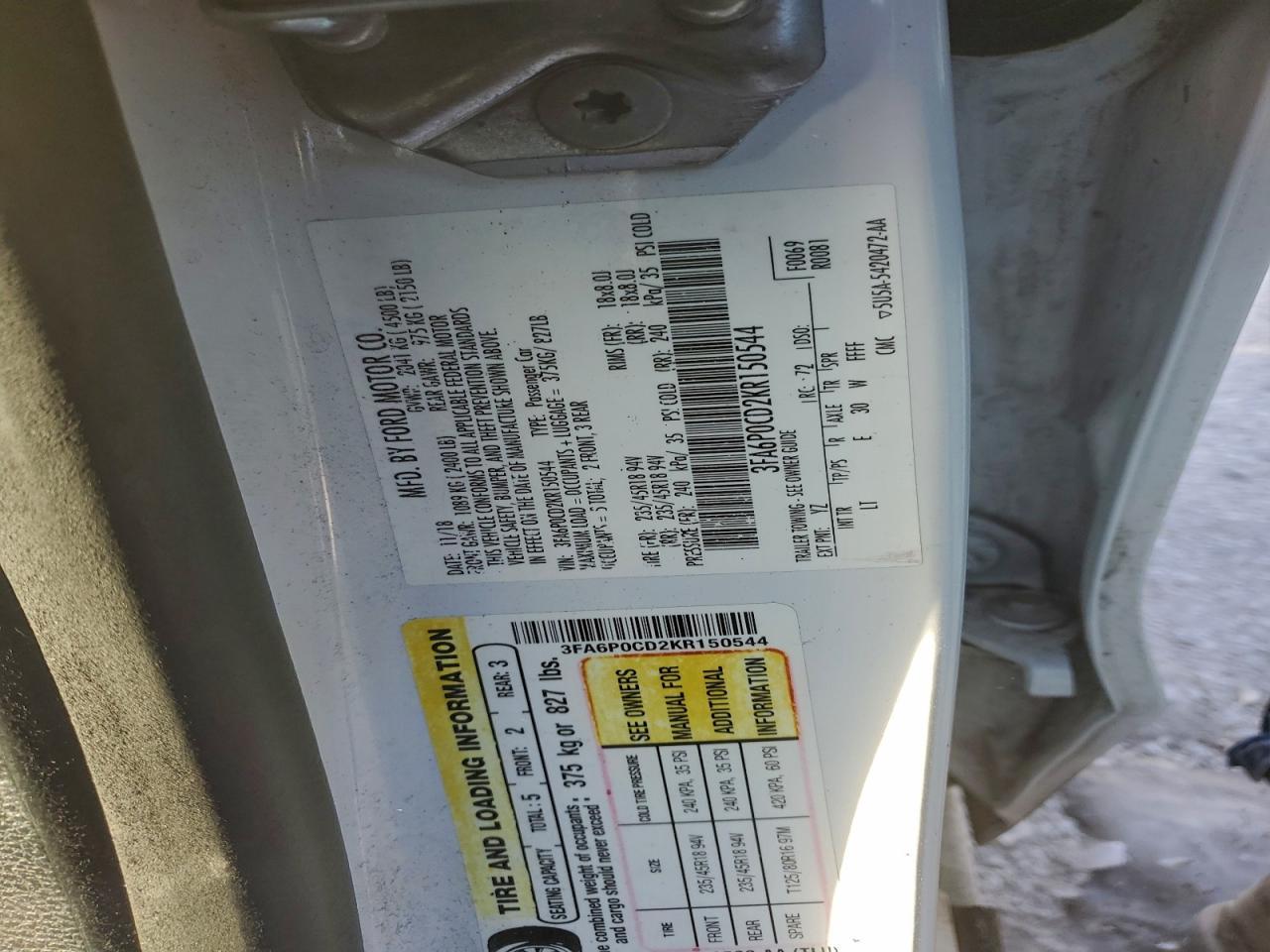2019 FORD FUSION
