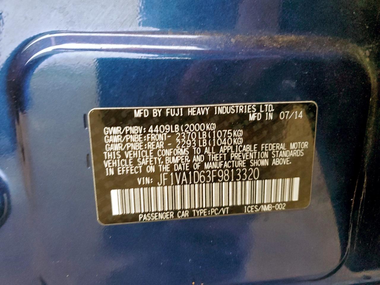 2015 SUBARU WRX