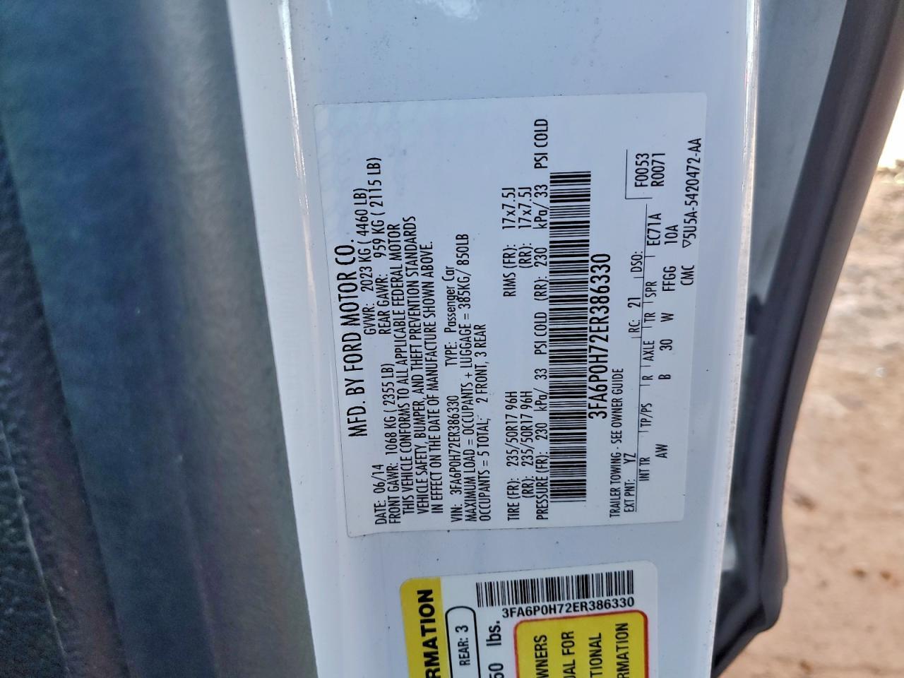 2014 FORD FUSION
