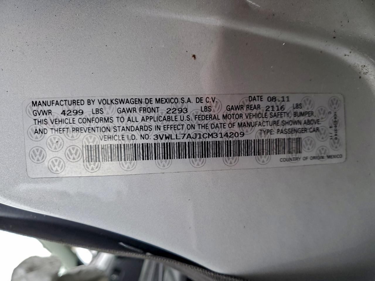 2012 VOLKSWAGEN JETTA