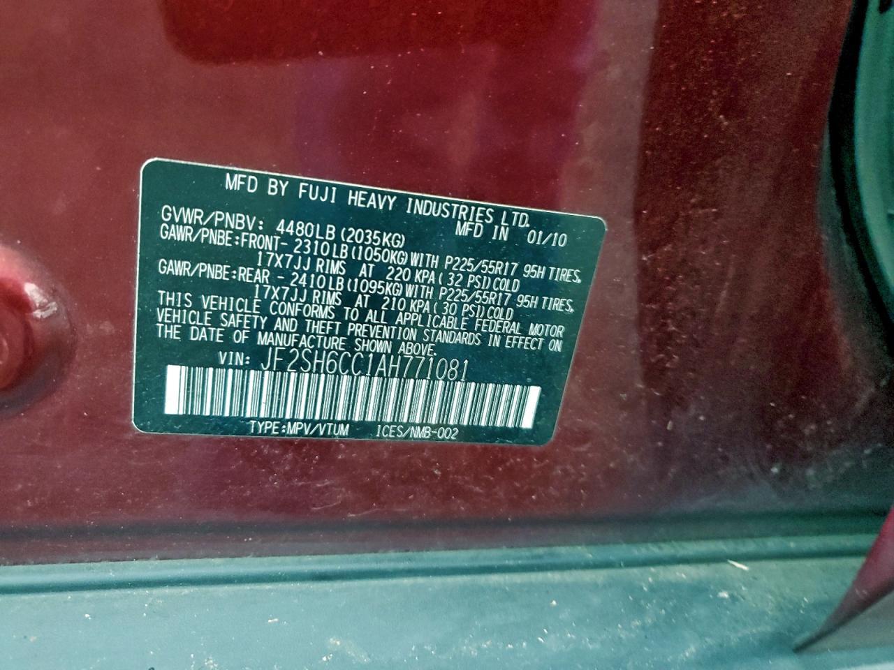 2010 SUBARU FORESTER