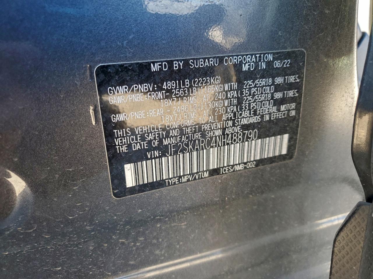 2022 SUBARU FORESTER