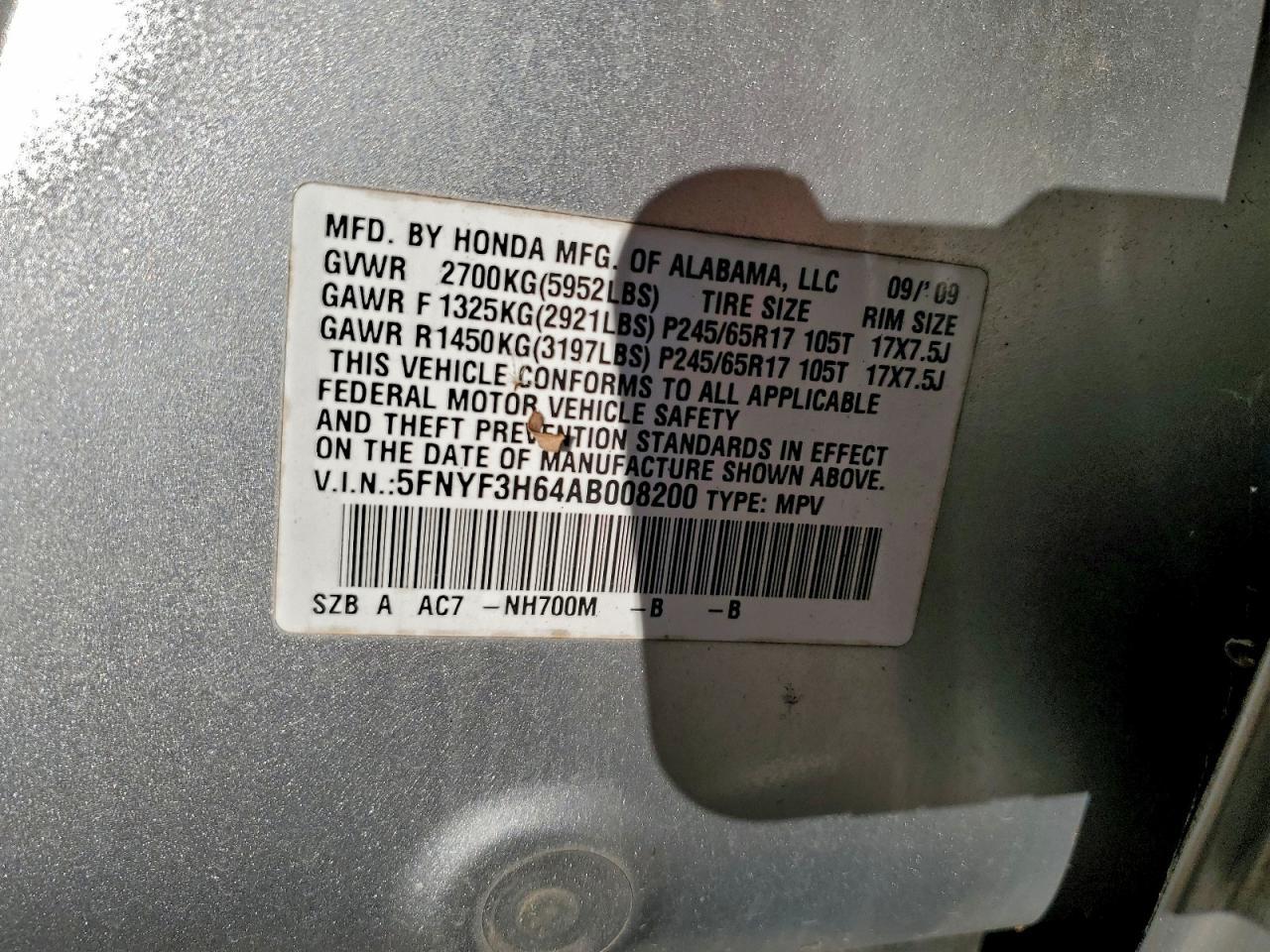 2010 HONDA PILOT