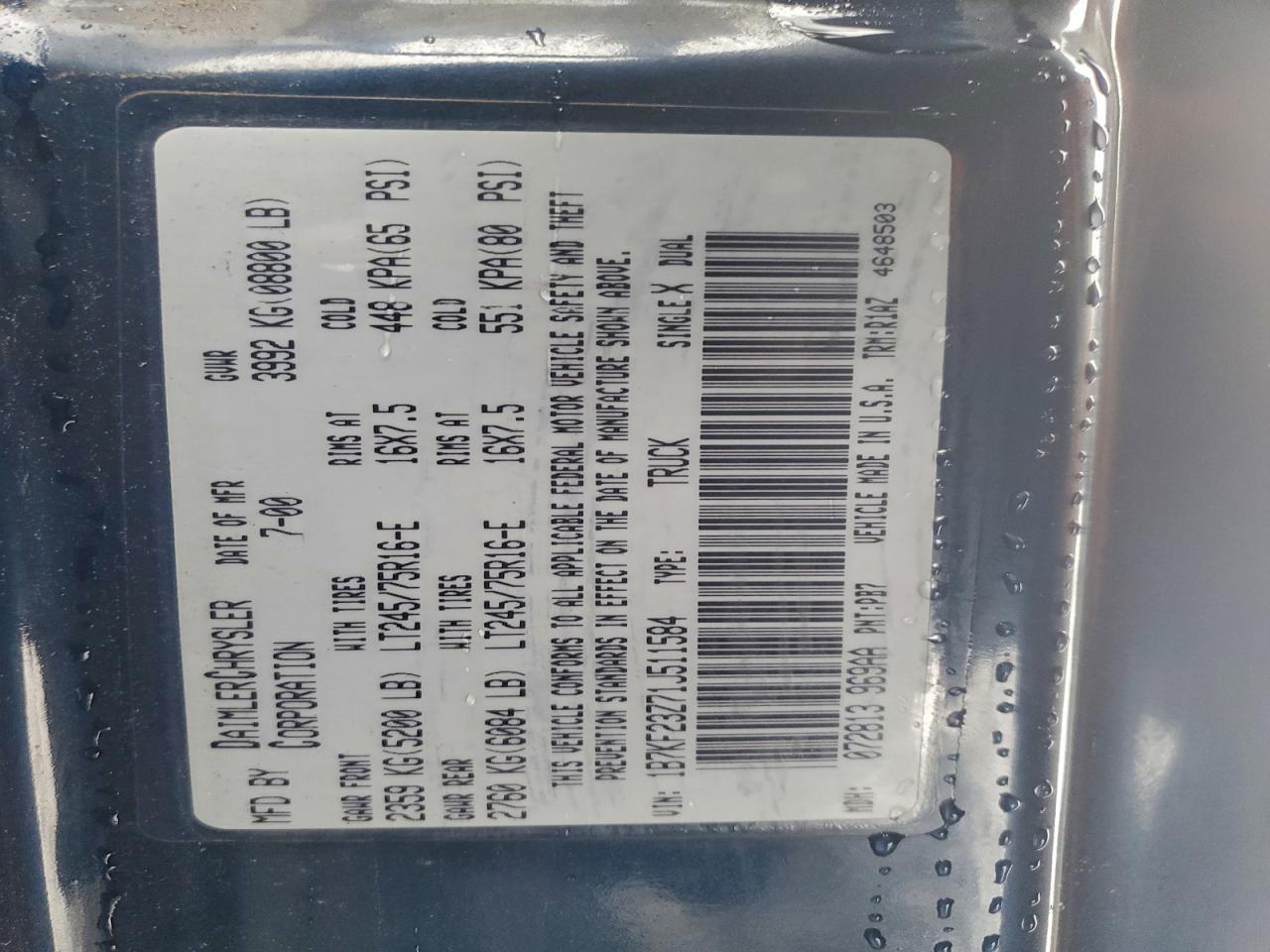 2001 DODGE Ram 2500