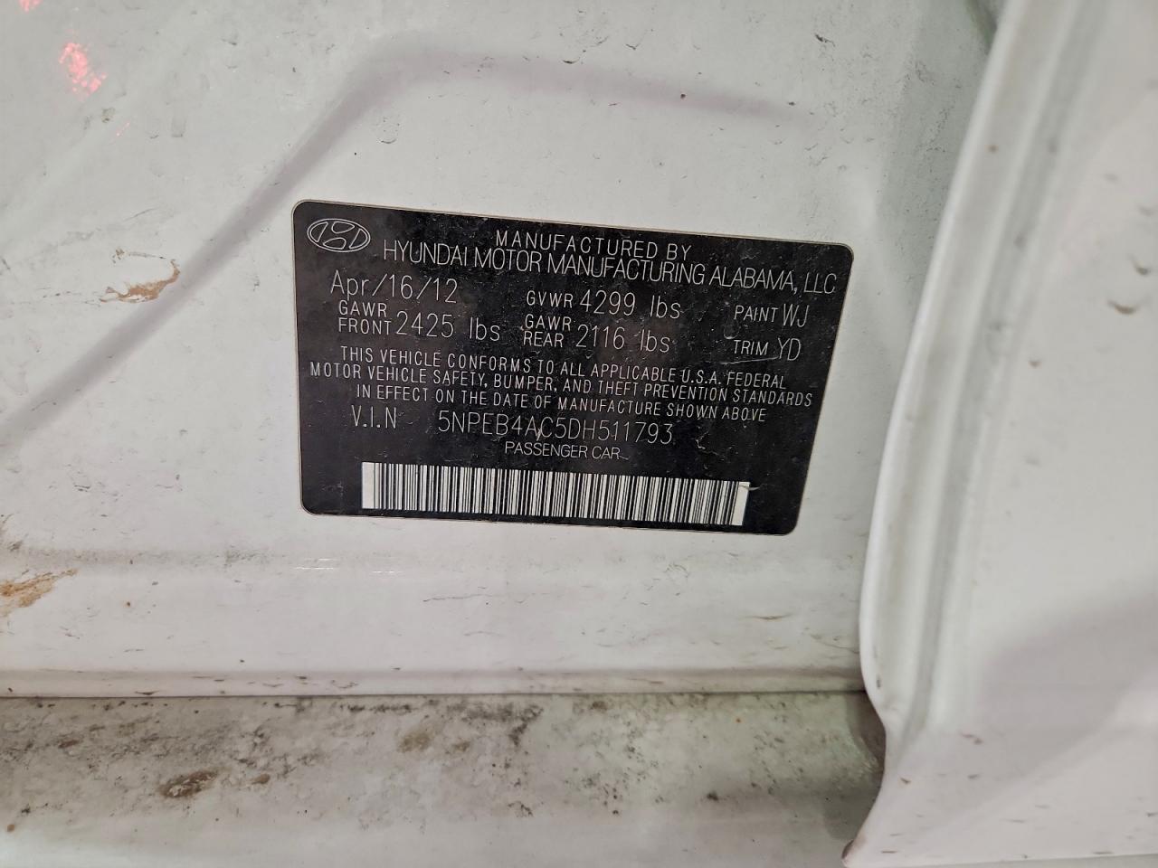 2013 HYUNDAI SONATA